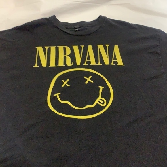 MEN’S Tultex Nirvana Smiley Face Black Short Sleeve Tee Shirt 2014 Size 3XL - Picture 1 of 6
